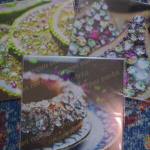 10x10 Bejeweled Food Art Prints – Bagel, Limes, Pears